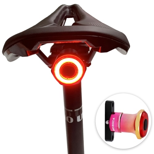 Smart Bike Rücklicht Rückbremslicht Wasserdichte USB wiederaufladbare Sicherheit Rücklicht Rückfahrrad Taschenlampe