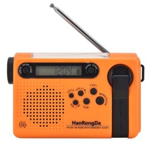 HanRongDa Notfall-Handkurbel Tragbares Radio Haushalts- und Außen-Notfallradio mit AM / FM / SW-LED-Taschenlampe 2000mAh Power Bank SOS-Alarm
