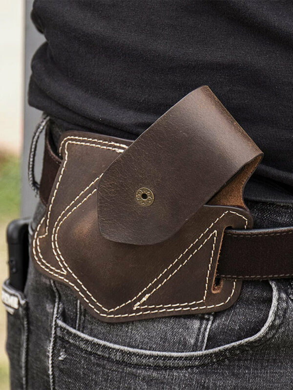 Herren Multifunktions EDC Outdoor Echtes Leder Werkzeug Taschenlampe Gürtel Mantel Gürteltasche Brieftasche